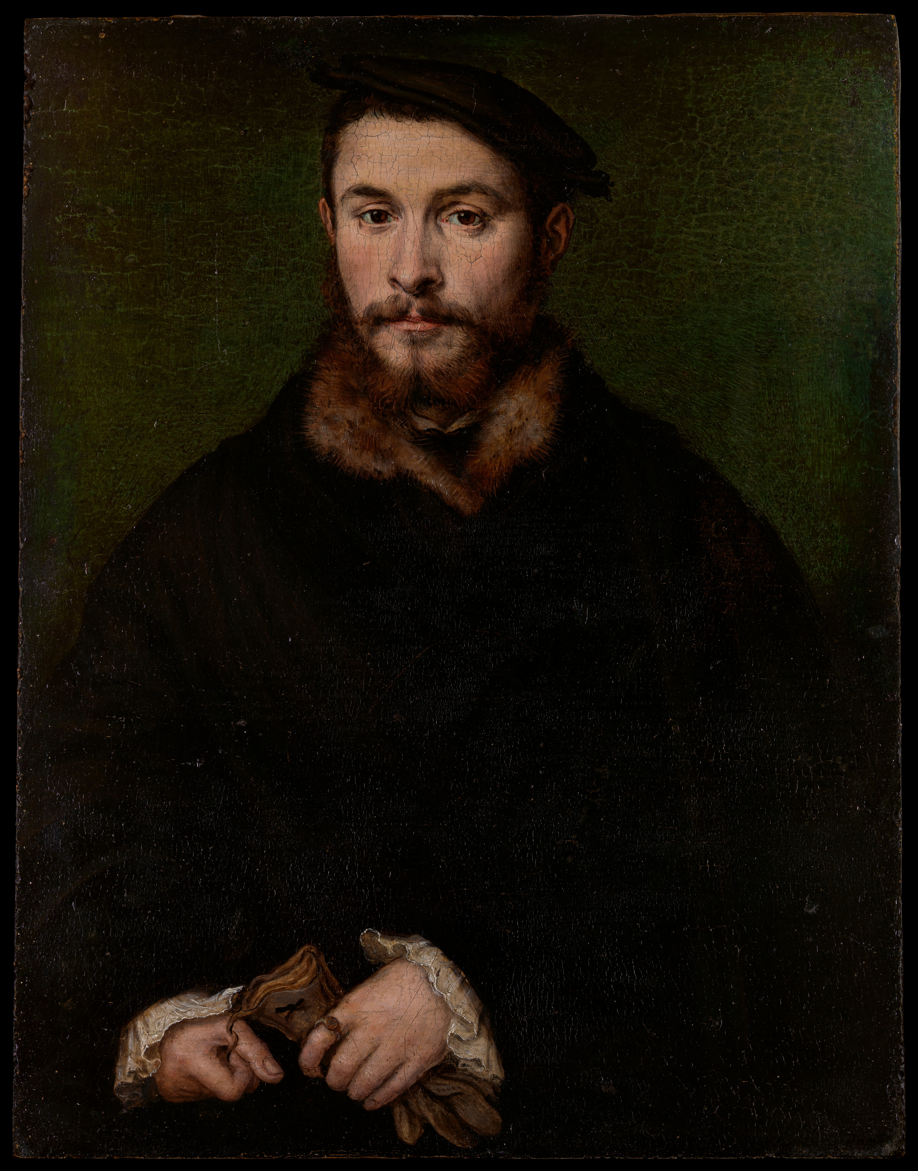 Corneille de Lyon, Portrait of a Man with Gloves