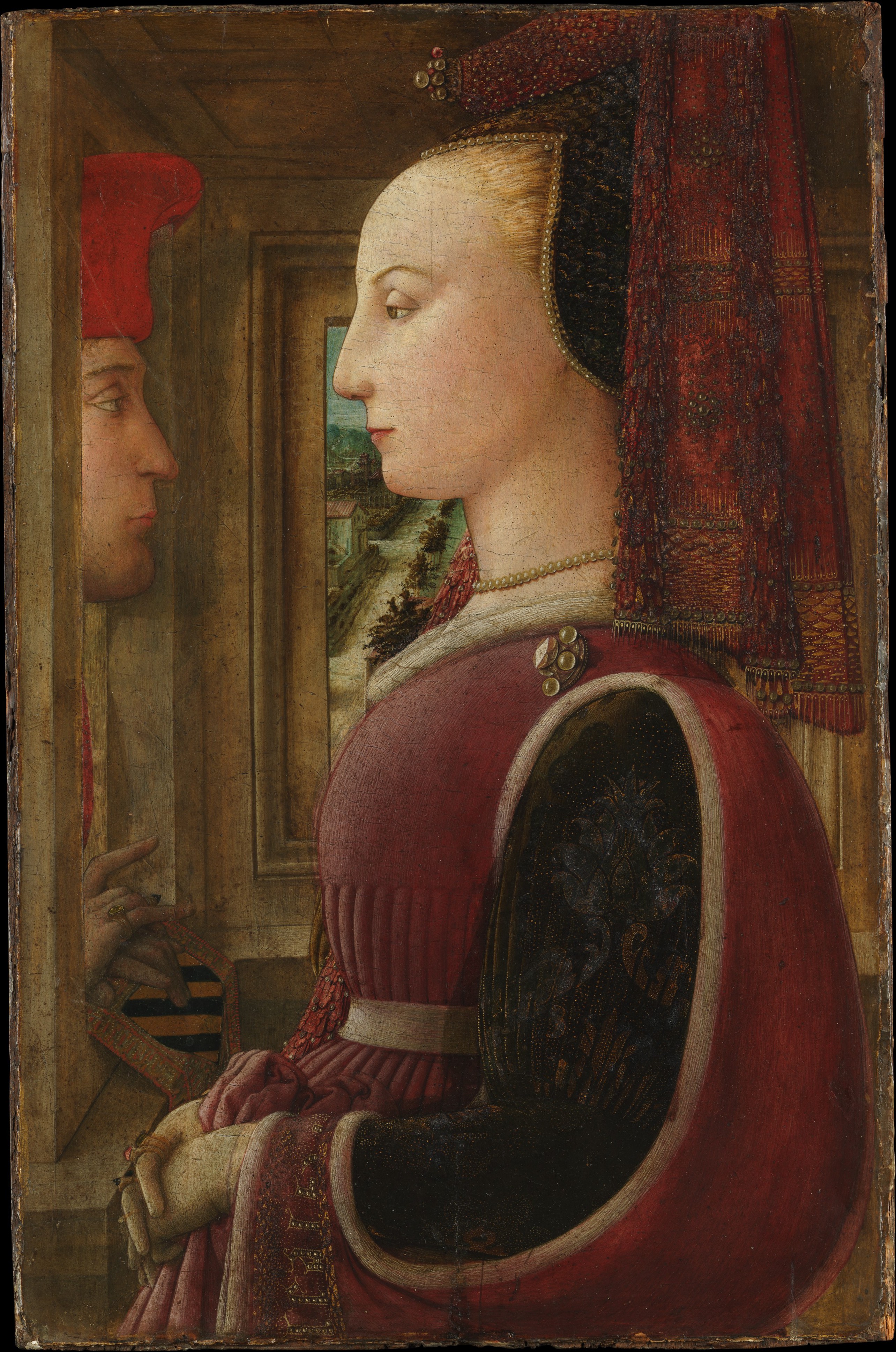 Fra Filippo Lippi, Portrait of a Woman with a Man at a Casement